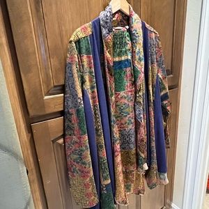 Beautiful Long Jewel-Toned Cardigan/Jacket from Soft Surroundings in Size 2X
